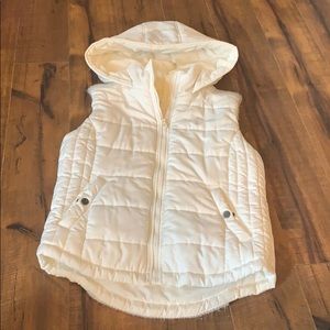 White puffer vest